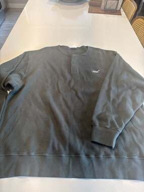 Kith Script Logo Waffle Knit Henley Long Sleeve Shirt XXL